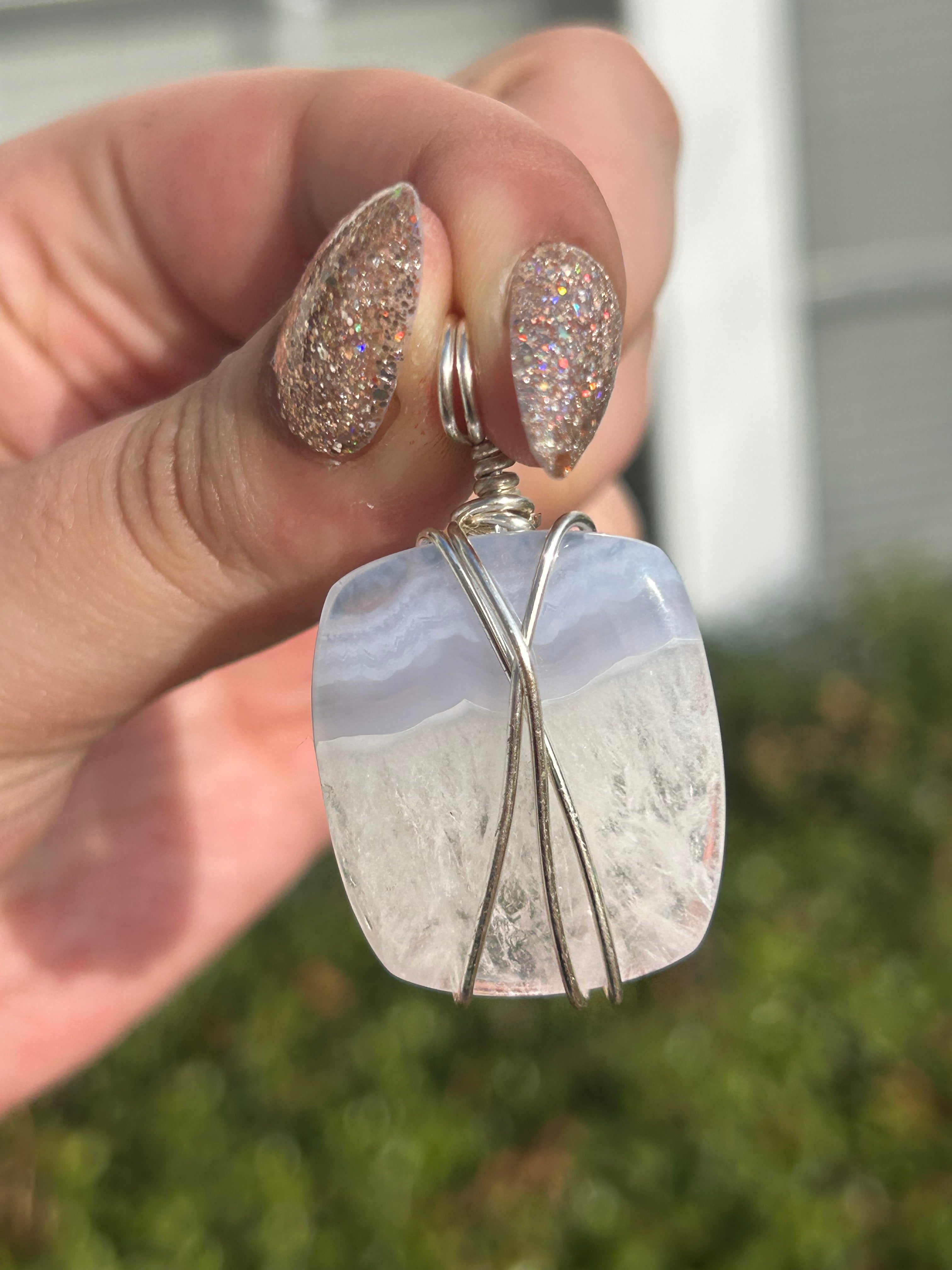 Blue Lace Agate Pendant