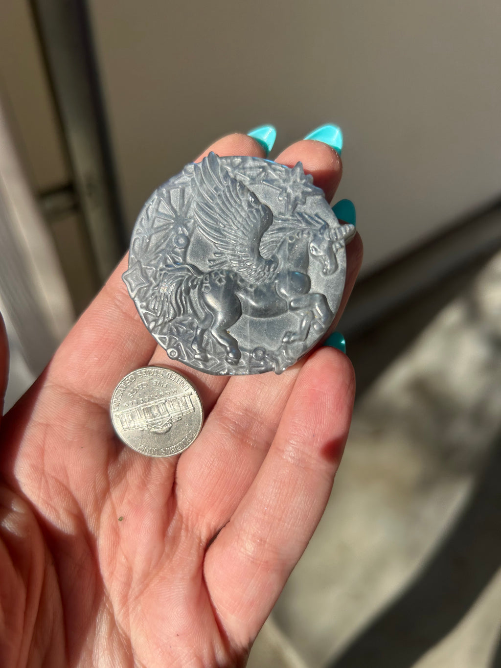 Flashy Labradorite Pegasus Carving
