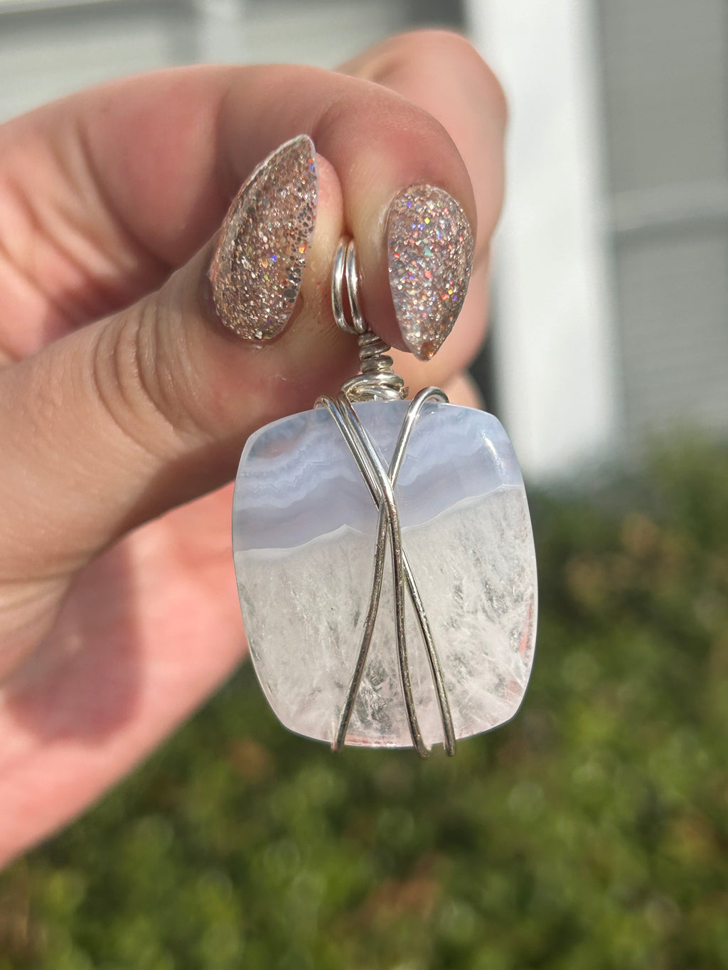 Blue Lace Agate Pendant