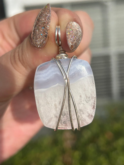 Blue Lace Agate Pendant