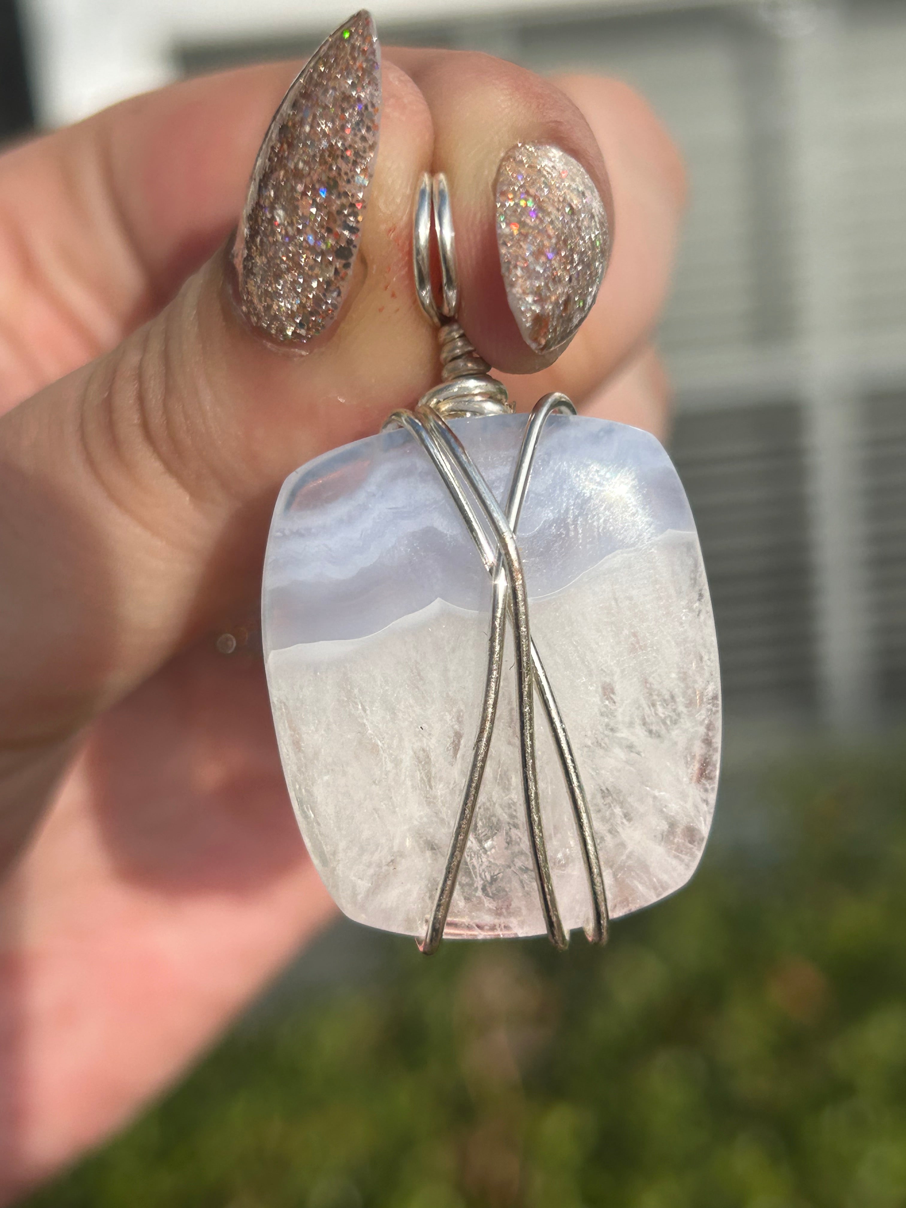 Blue Lace Agate Pendant