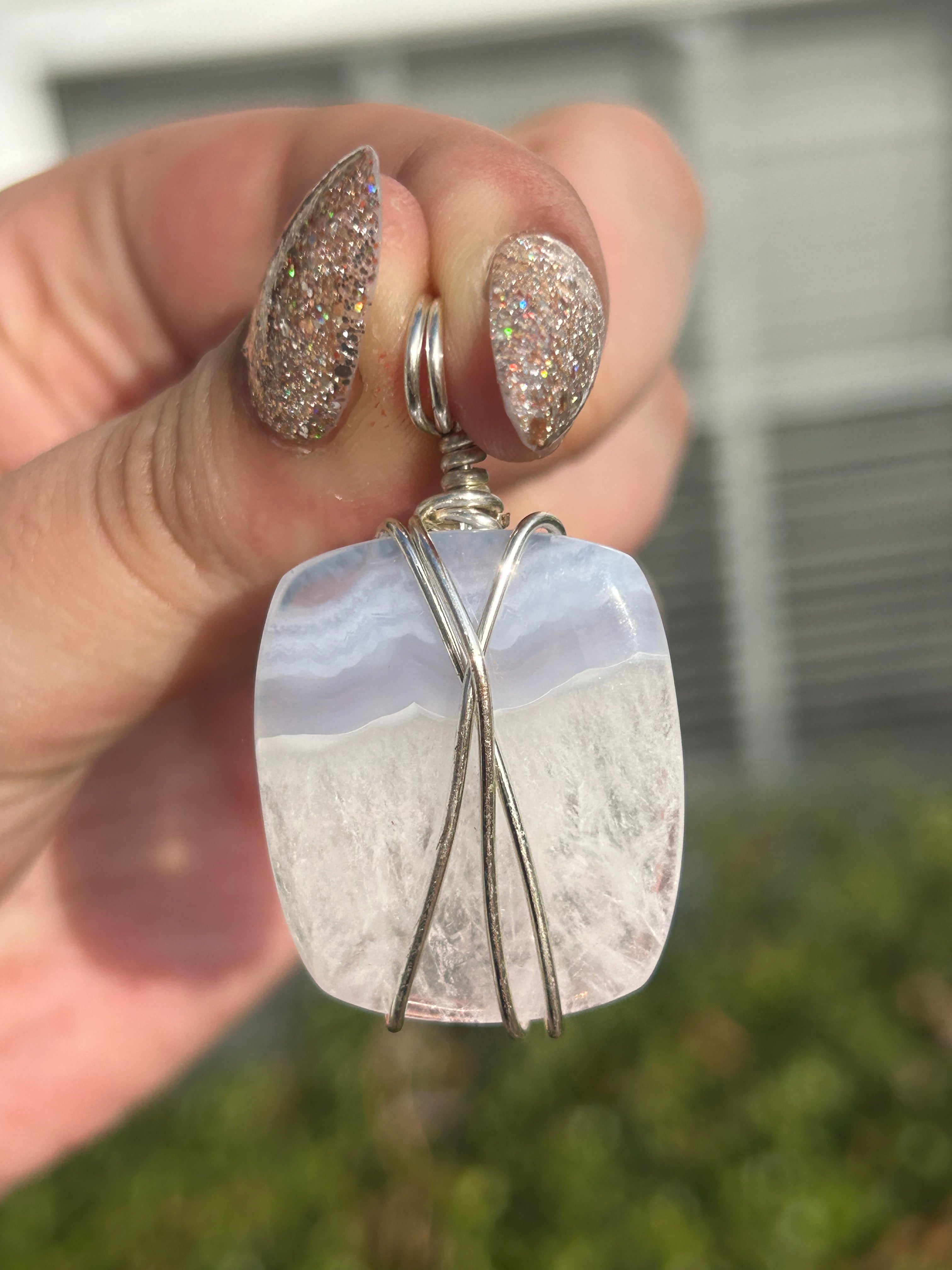 Blue Lace Agate Pendant
