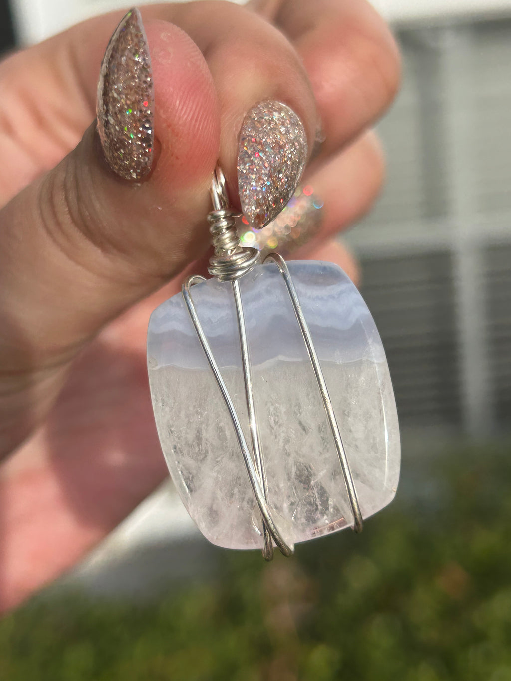 Blue Lace Agate Pendant