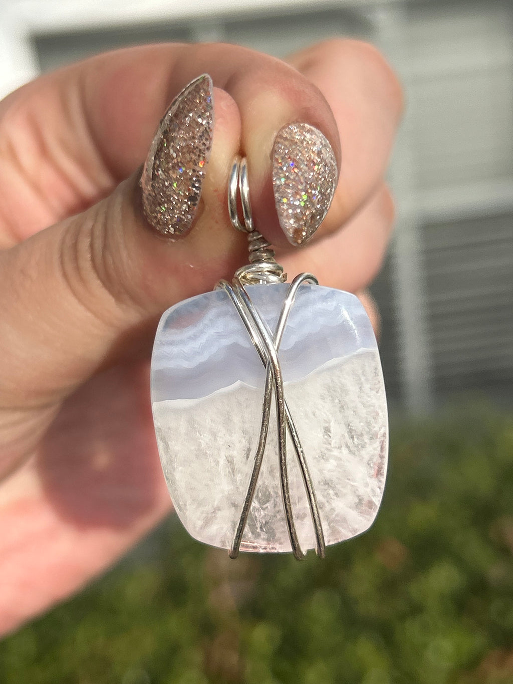 Blue Lace Agate Pendant