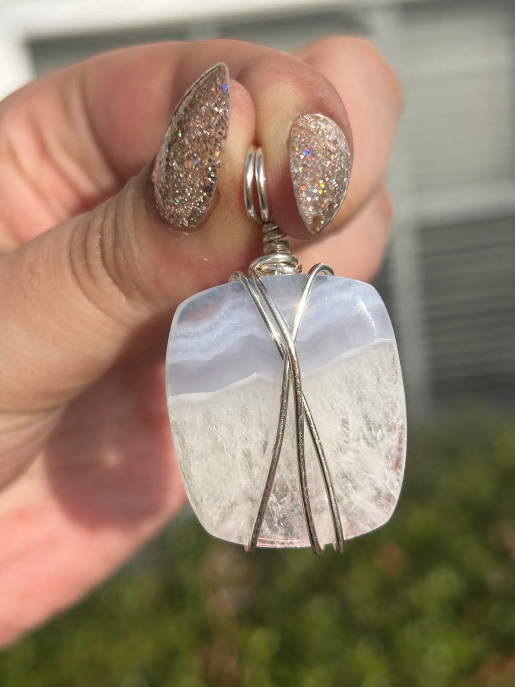 Blue Lace Agate Pendant