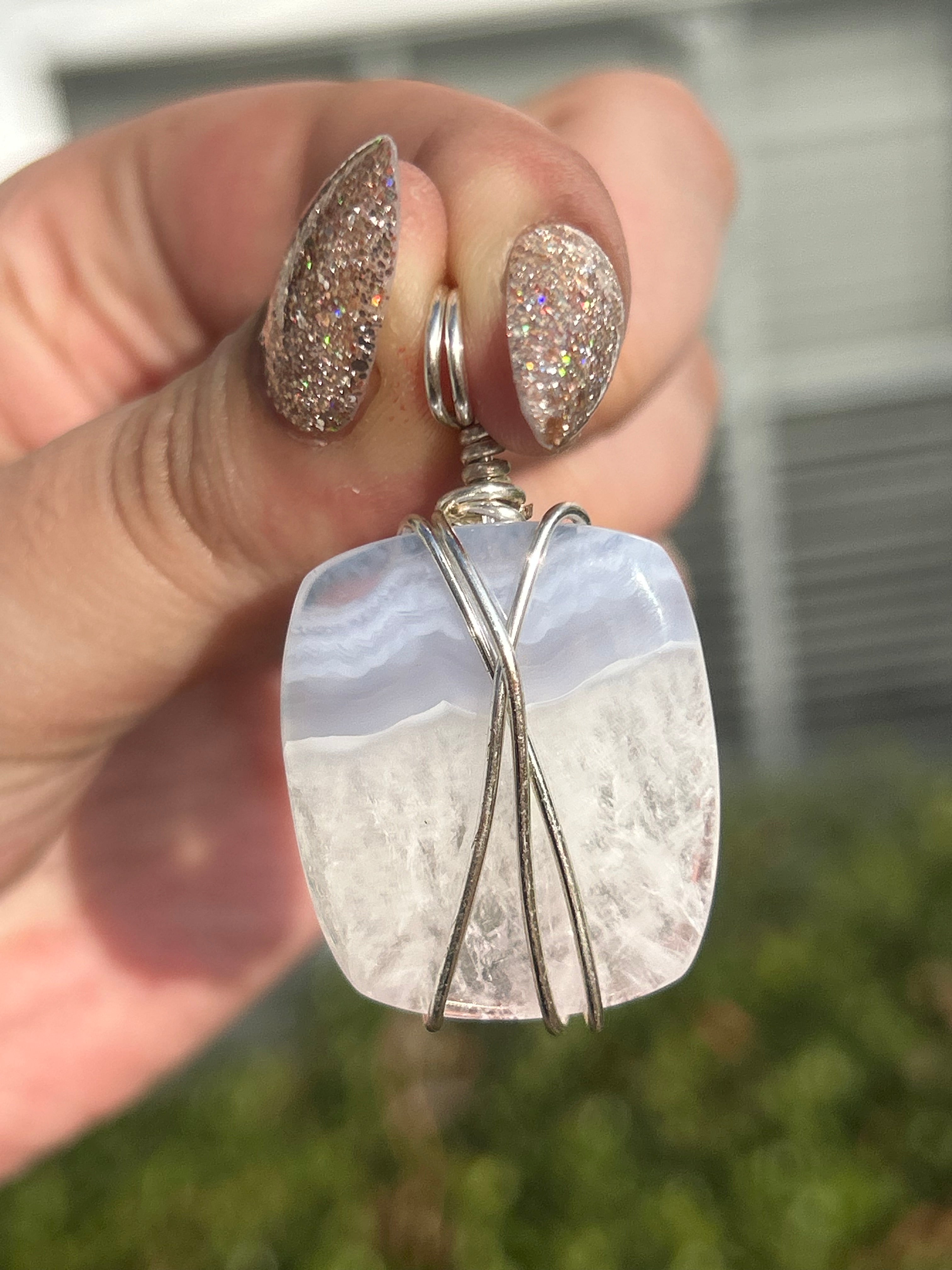 Blue Lace Agate Pendant