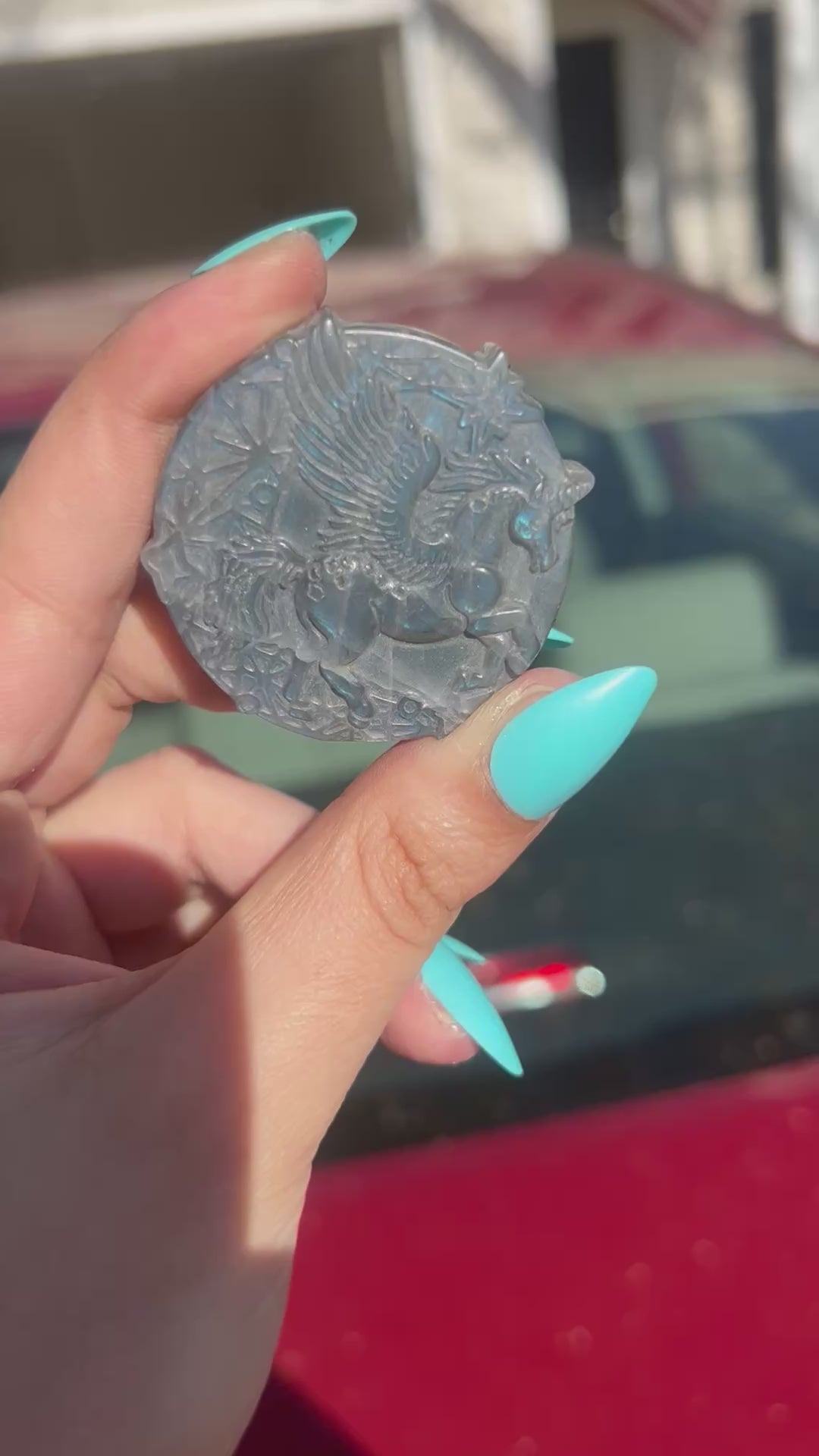 Flashy Labradorite Pegasus Carving